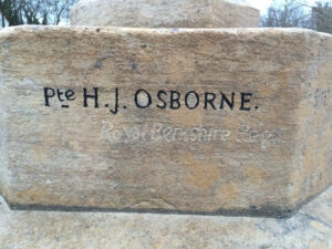 War Memorial wording of Pte H.J,Osborne